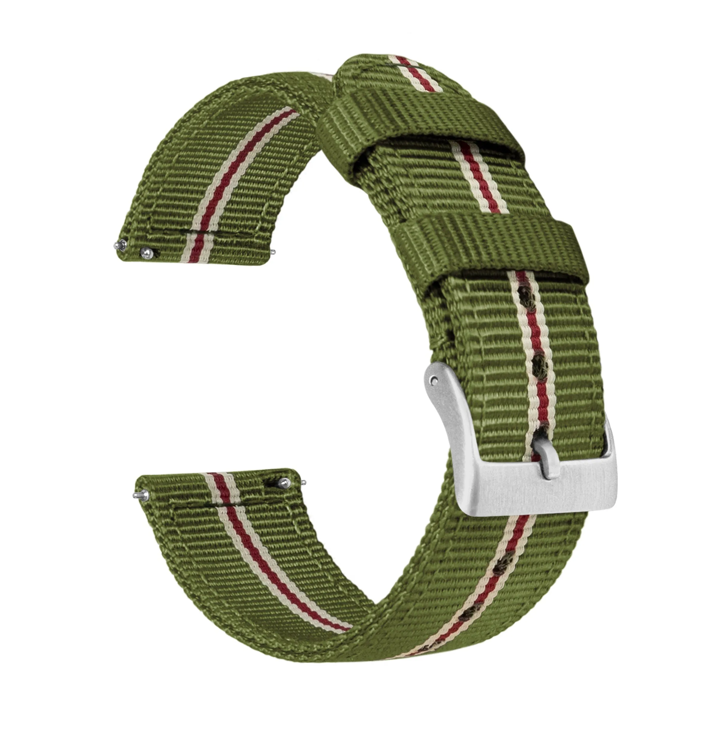 Samsung Galaxy Watch5 Two Piece NATO® style Army Green Crimson Watch Band