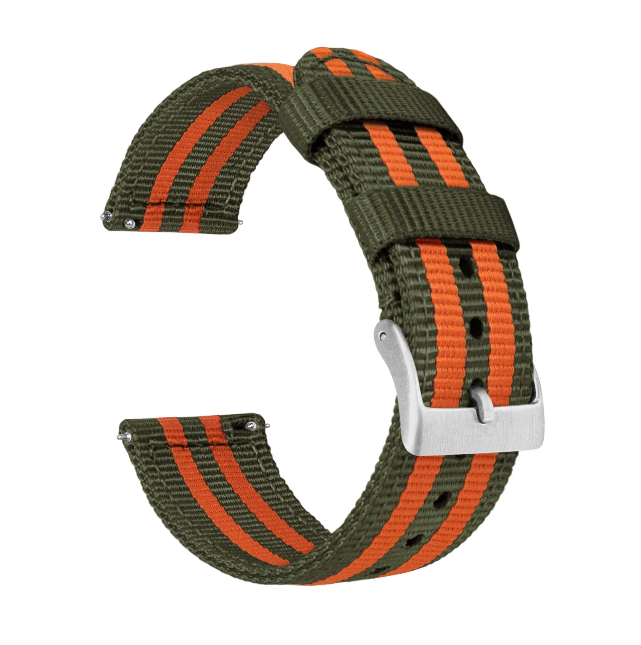 Samsung Galaxy Watch6 Two Piece NATO® style Army Green Orange Watch Band