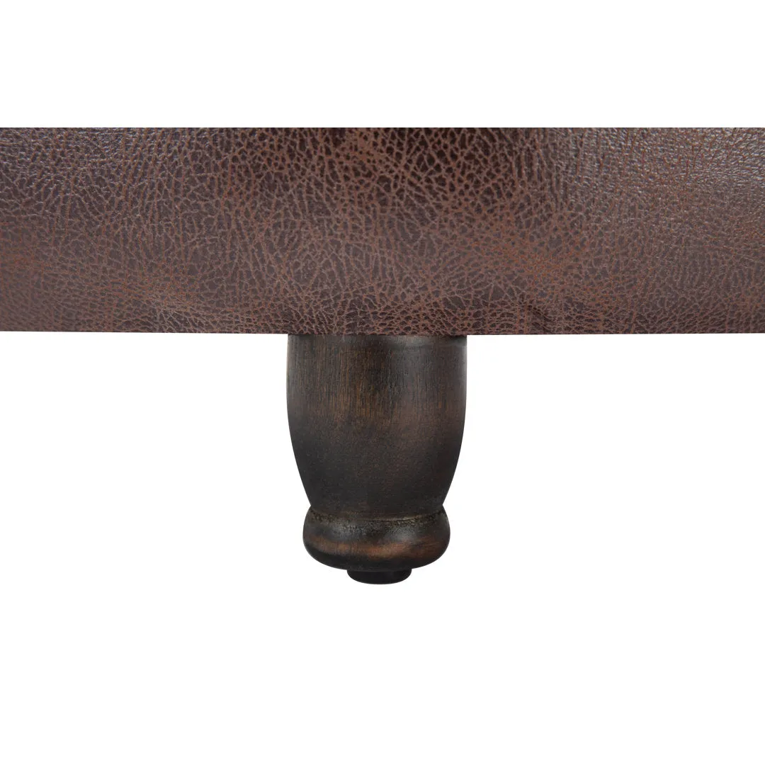 Sanni 28" Wide Faux Leather Round Storage Ottoman Greyleigh™ Upholstery Color: Dark Brown Faux Leather