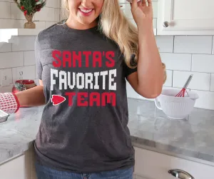 Santa's Favorite Team Dark Heather Grey Tee