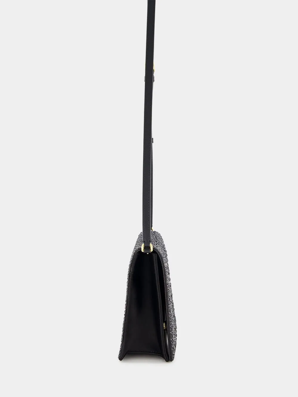 Satin DG Logo Rhinestone Bag