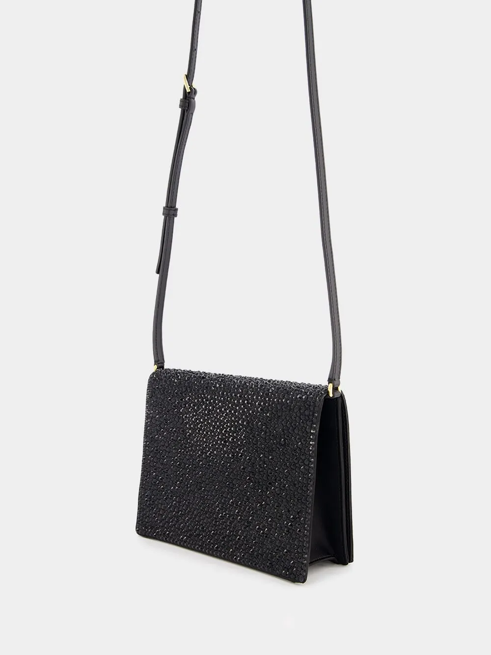 Satin DG Logo Rhinestone Bag