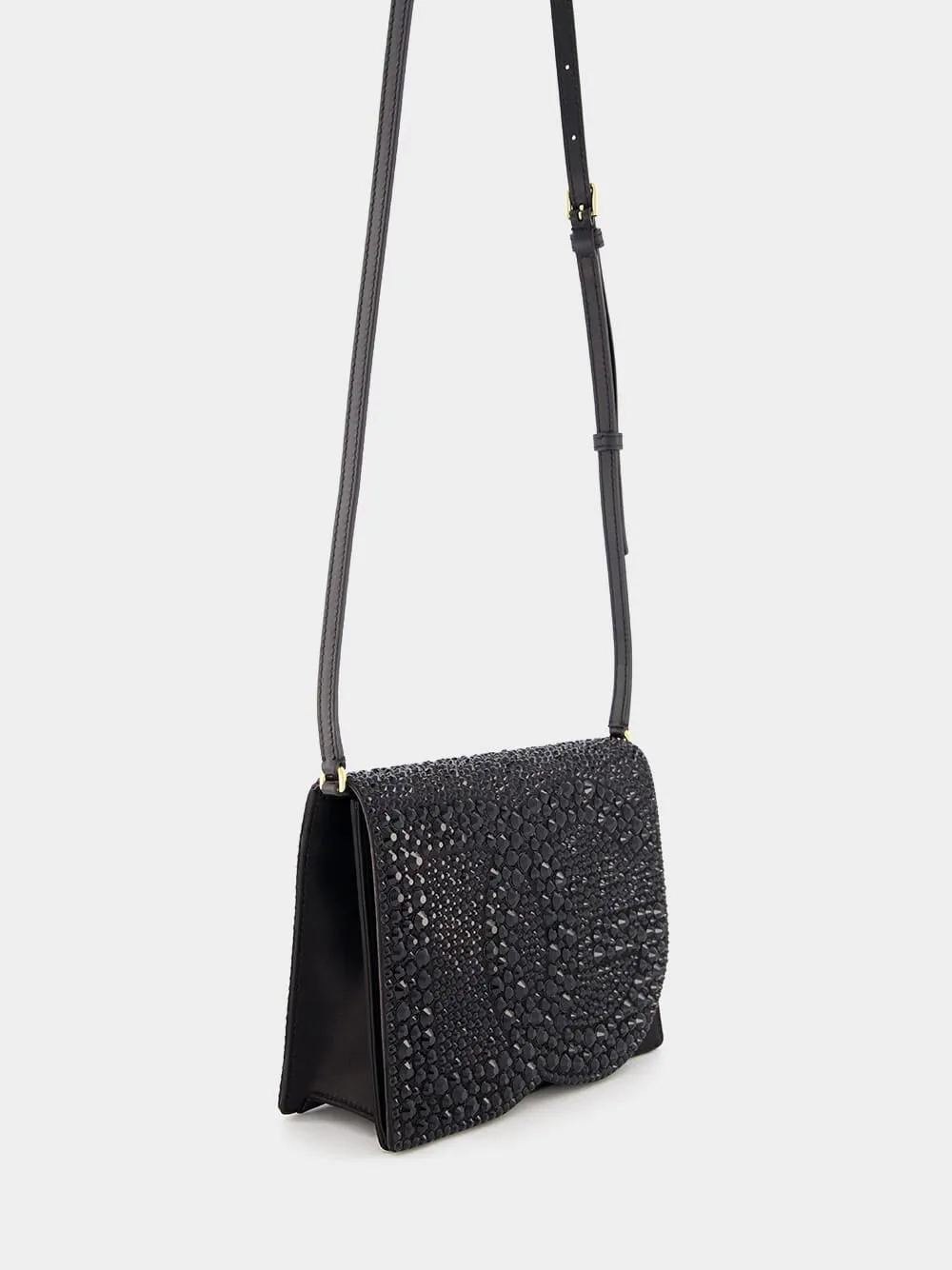 Satin DG Logo Rhinestone Bag