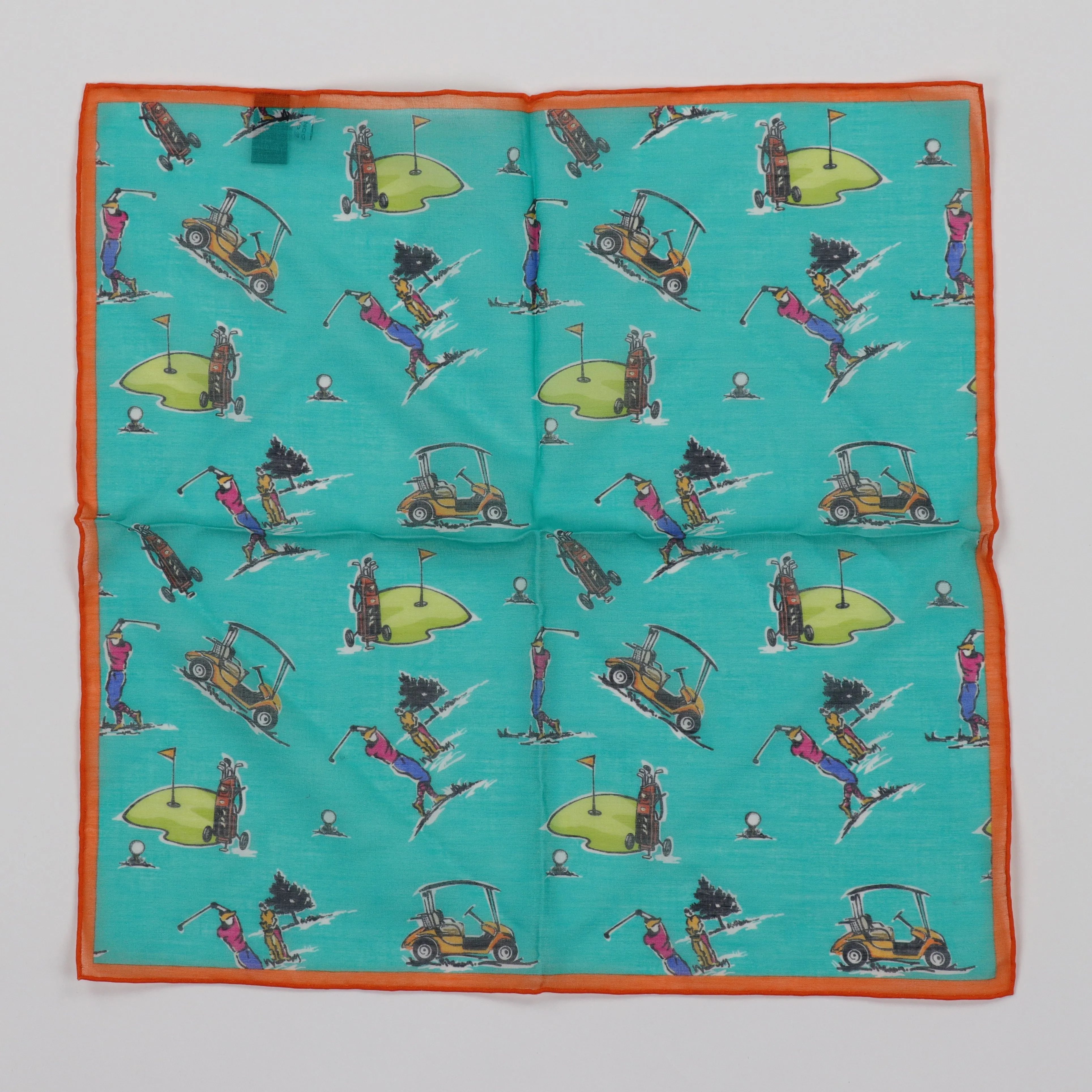Seaward & Stearn Pocket Square - Links Teal