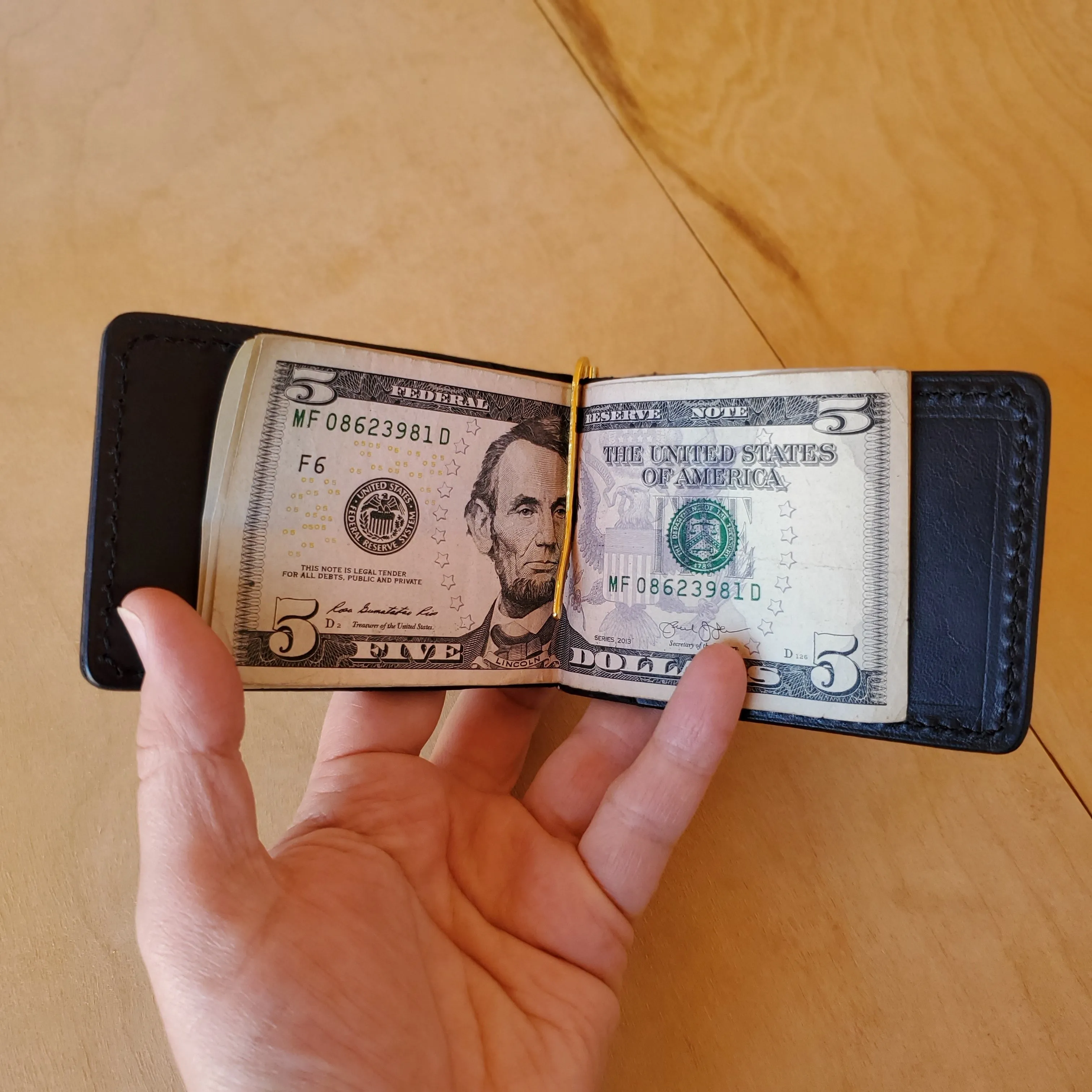 Shark Leather Bar Clip Wallet