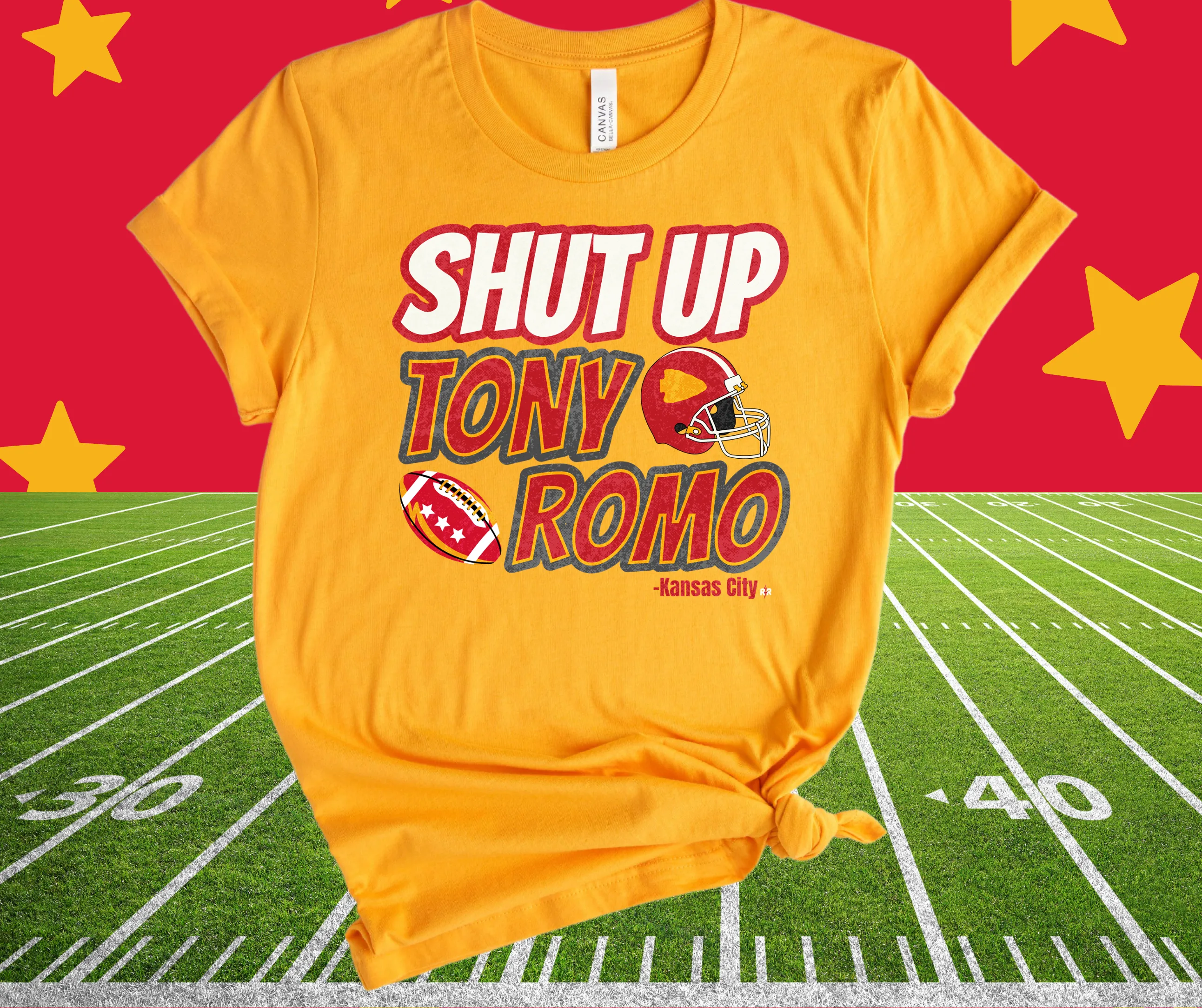 Shut Up Tony Romo Gold Graphic Tshirt