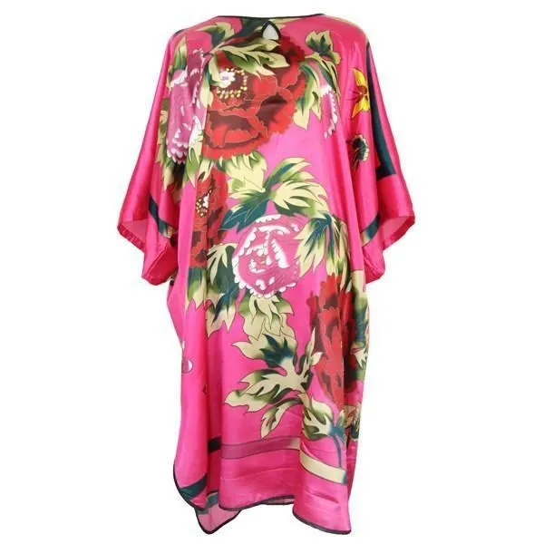 Silk-Feel Cotton Rayon Patterned Summer Robe