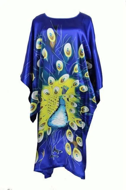 Silk-Feel Cotton Rayon Patterned Summer Robe