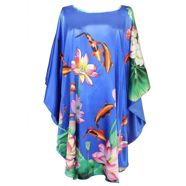 Silk-Feel Cotton Rayon Patterned Summer Robe