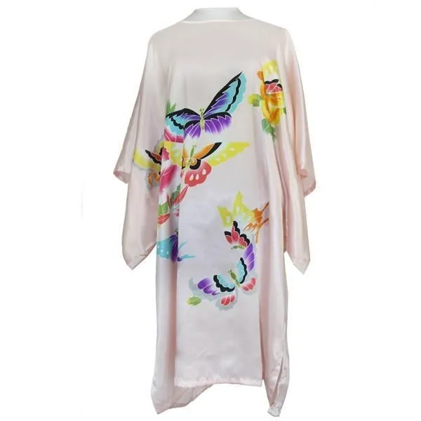 Silk-Feel Cotton Rayon Patterned Summer Robe
