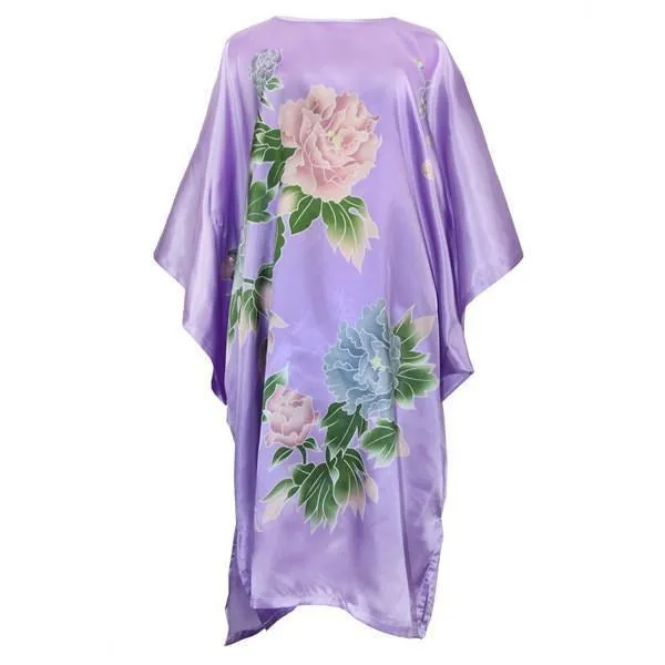 Silk-Feel Cotton Rayon Patterned Summer Robe