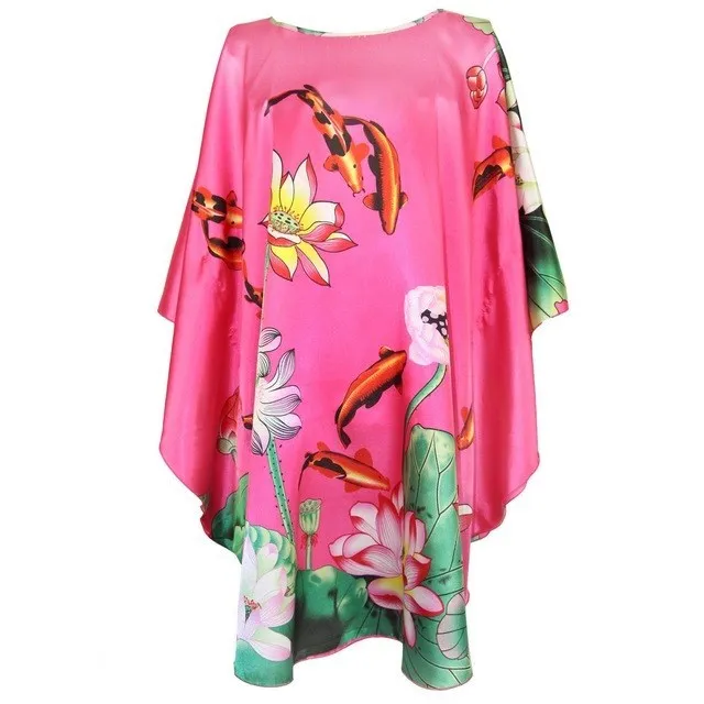 Silk-Feel Cotton Rayon Patterned Summer Robe