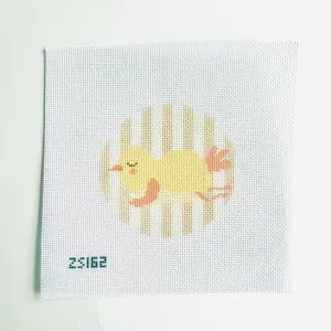 Sleeping Chick Round Printed Canvas