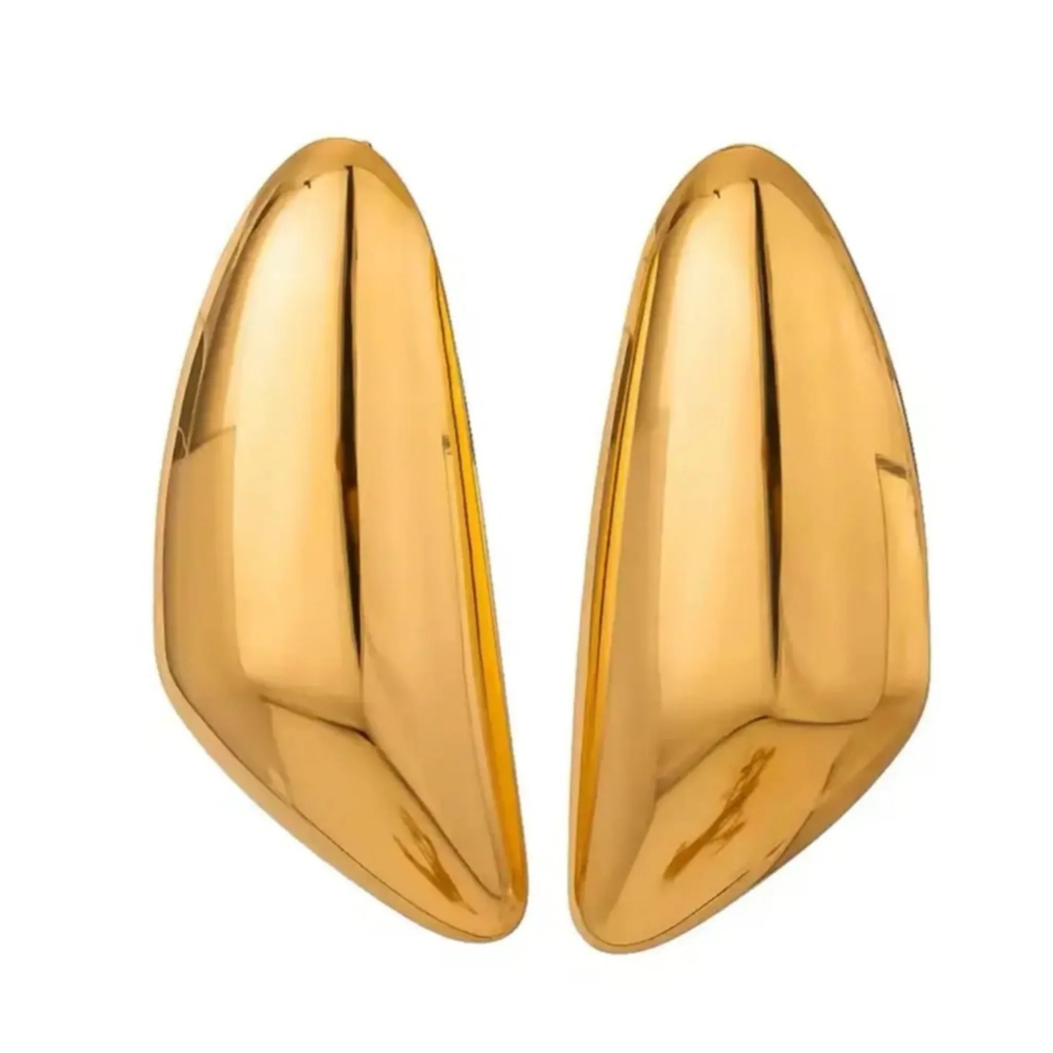 Slim Gold Triangle Statement Earrings