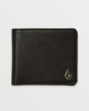 Slim Stone Small Wallet - BLACK