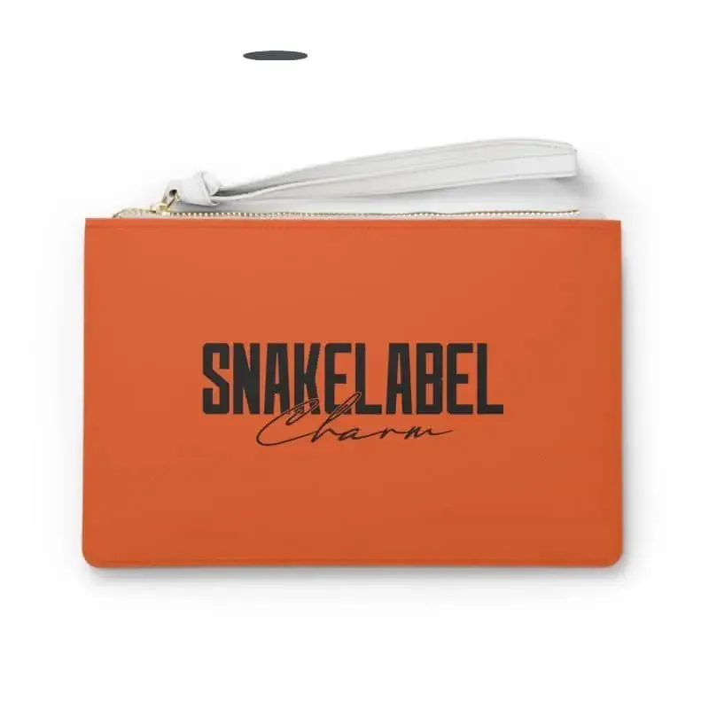 Snake Clutch Bag with Saffiano Pattern Finish & Wrist Strap - Compact & Stylish - 100% PU Faux Leather - USA Assembly