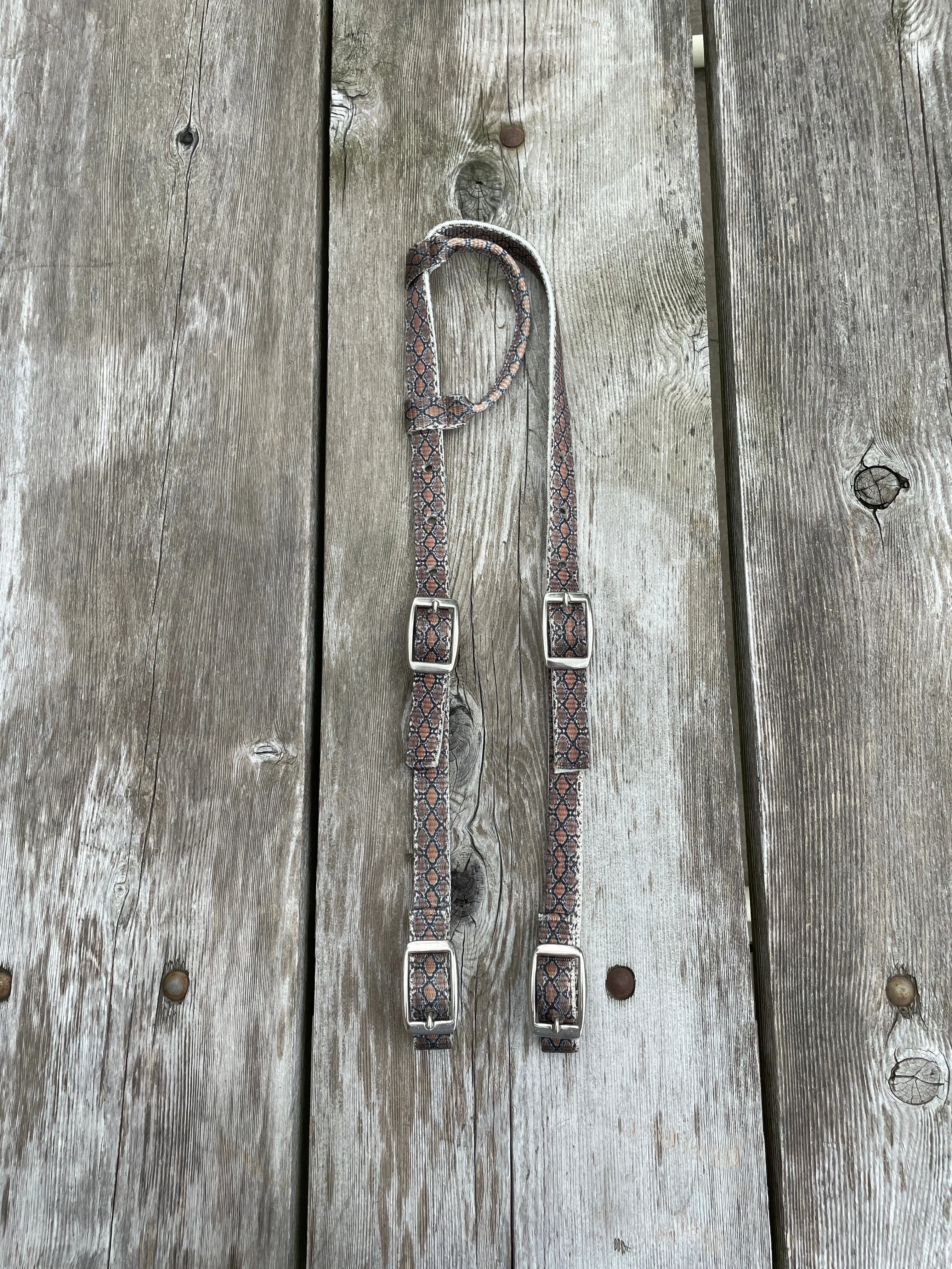 Snake Print Design Nylon One Ear Headstall