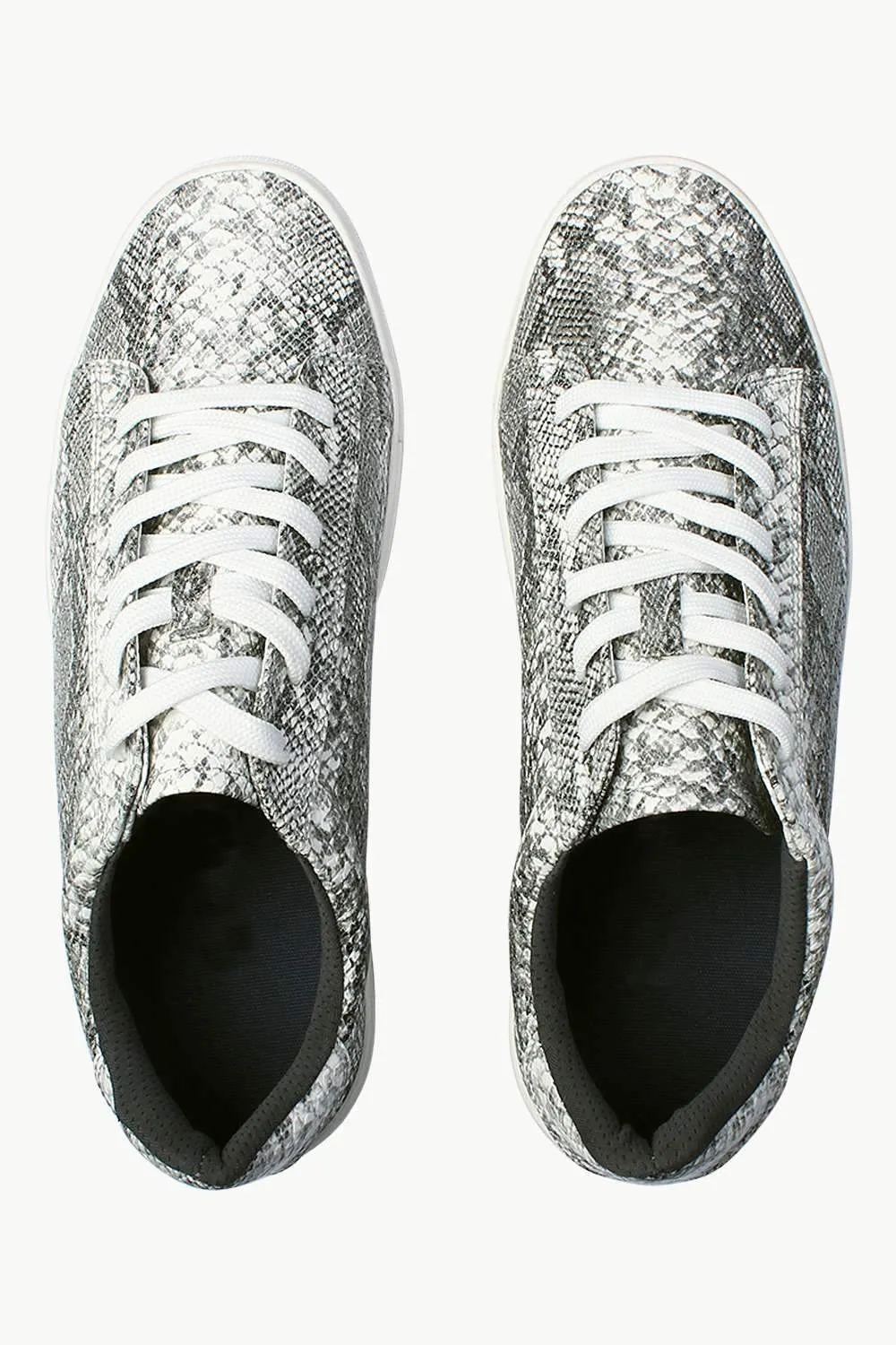 Snake Skin Faux Leather Plimsolls