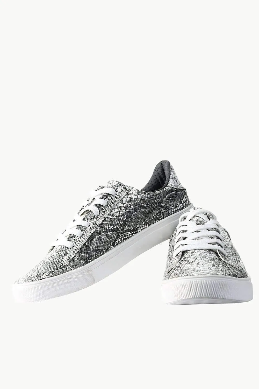 Snake Skin Faux Leather Plimsolls