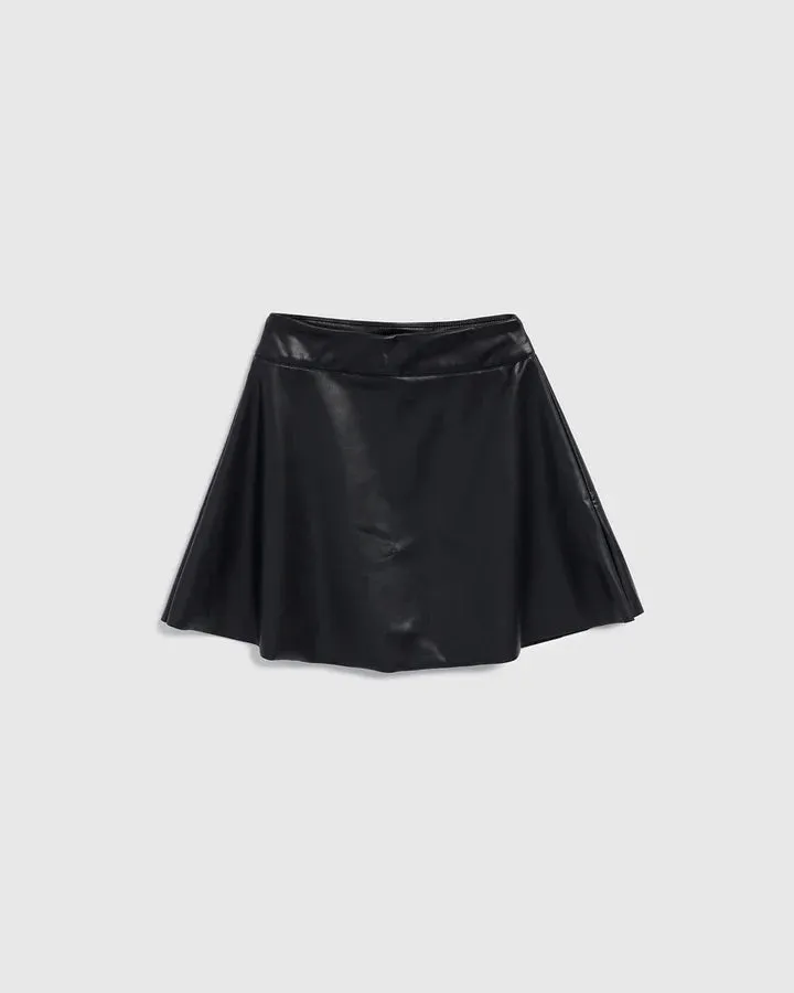 Splendid Girl Faux Leather Skirt Black