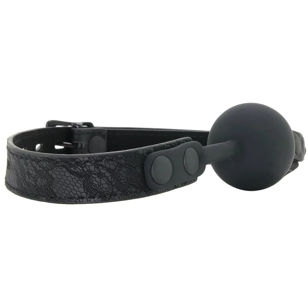 Sportsheets Sincerely Locking Lace Silicone Ball Gag in Black