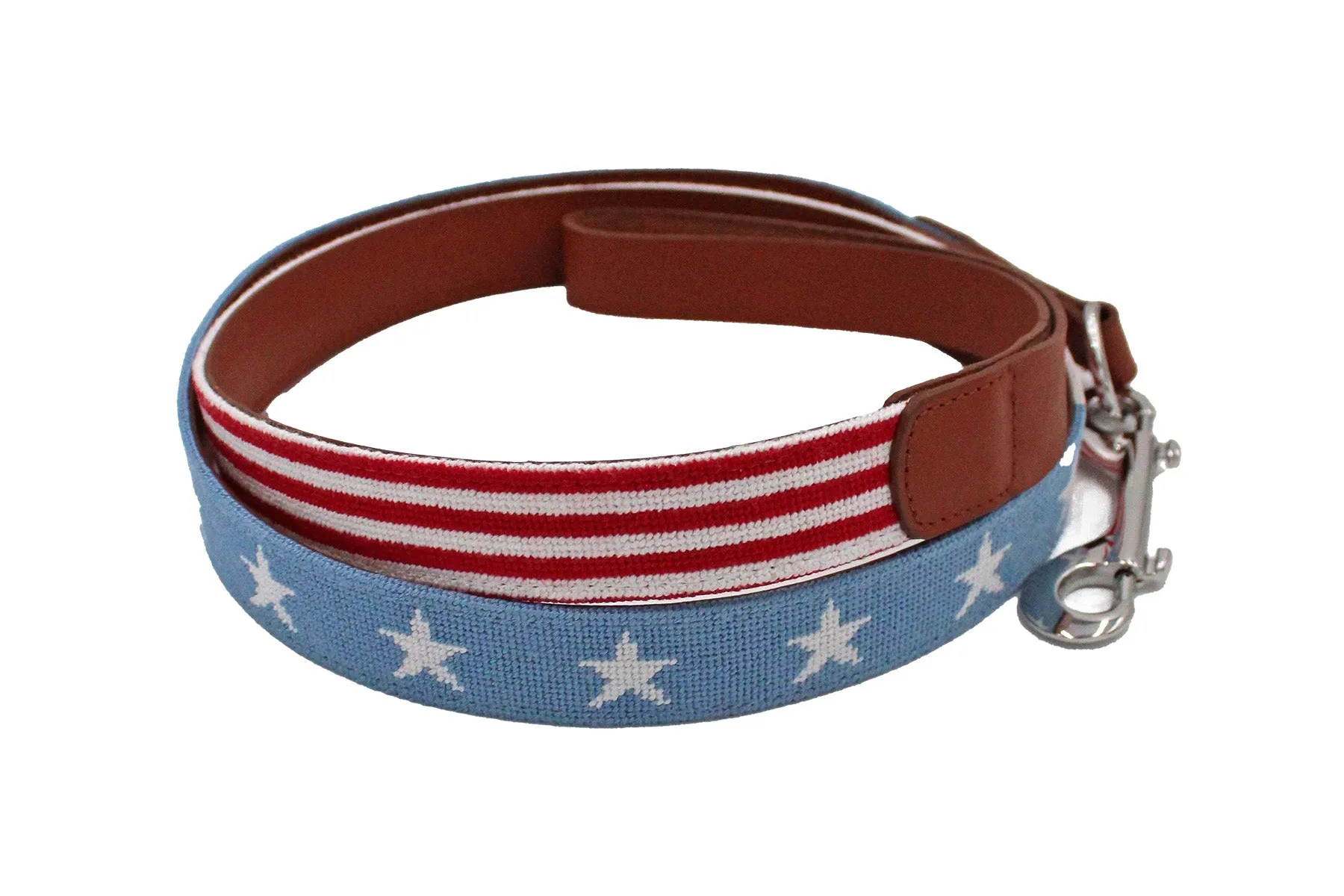 Stars and Stripes Needlepoint Leash