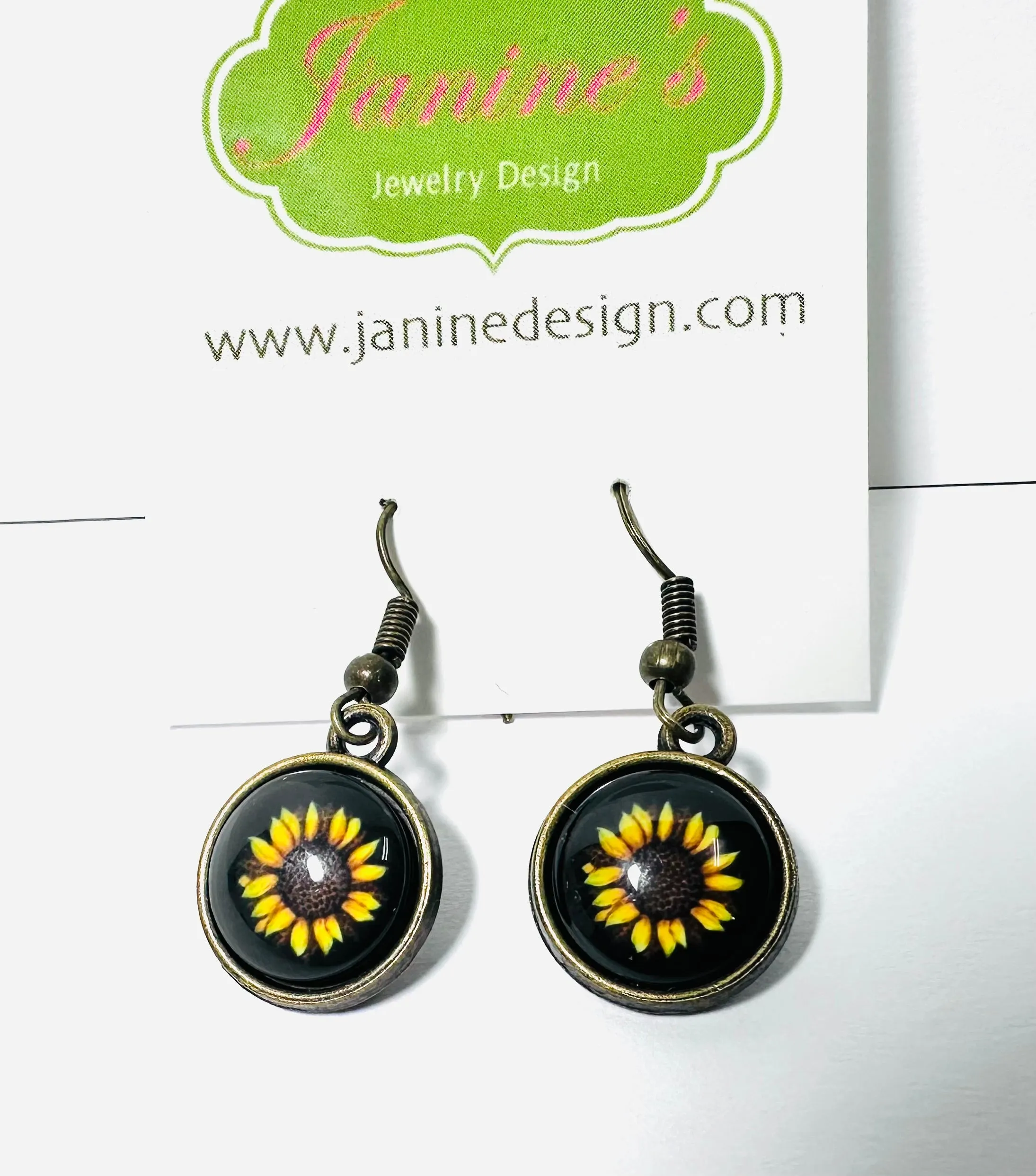 Sunflower Pattern Studs/Affordable Earrings, Gift Earrings, Pattern Studs