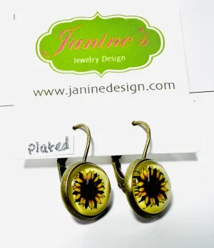 Sunflower Pattern Studs/Affordable Earrings, Gift Earrings, Pattern Studs