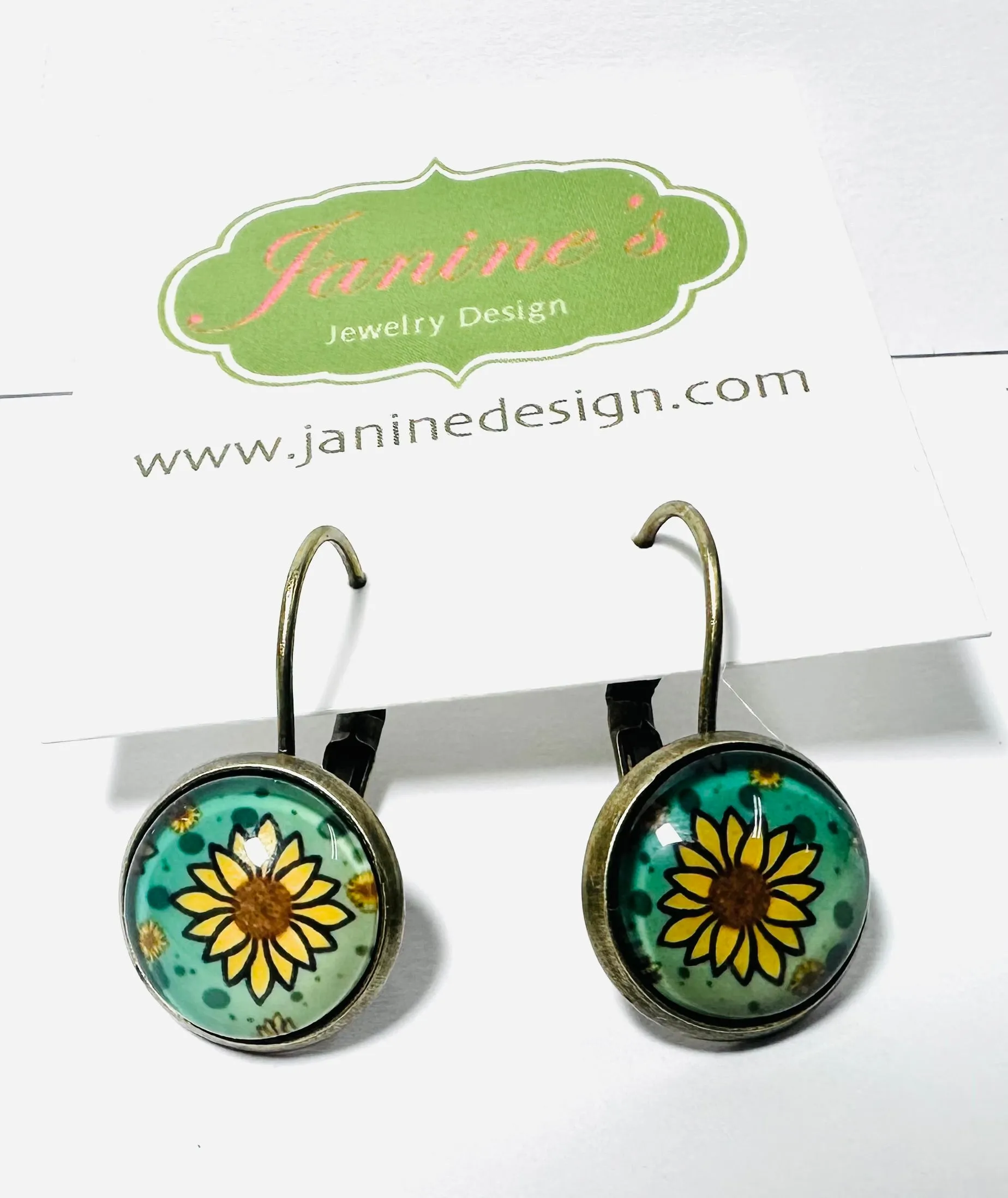 Sunflower Pattern Studs/Affordable Earrings, Gift Earrings, Pattern Studs