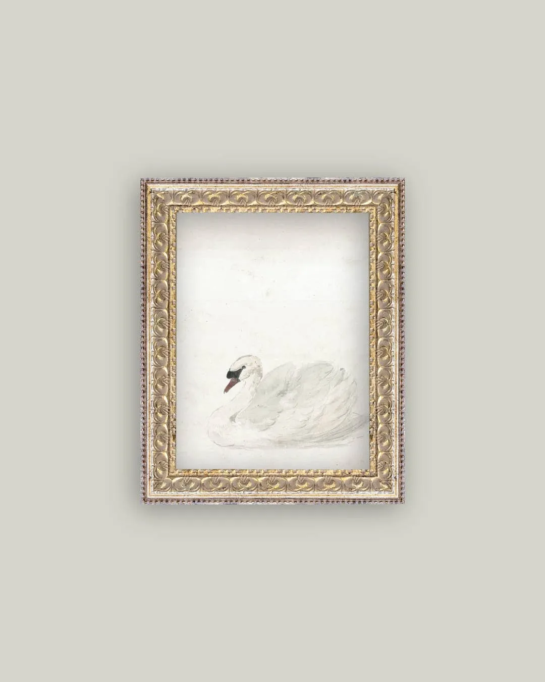 Swan Framed Antique Art