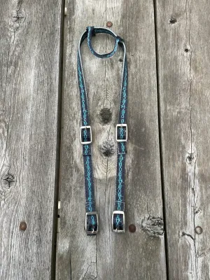 Teal Barbwire Design Nylon One Ear Headstall