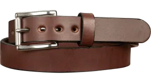 The Eastwood: Men's Brown Non Stitched Leather Belt Max Thick 1.25"