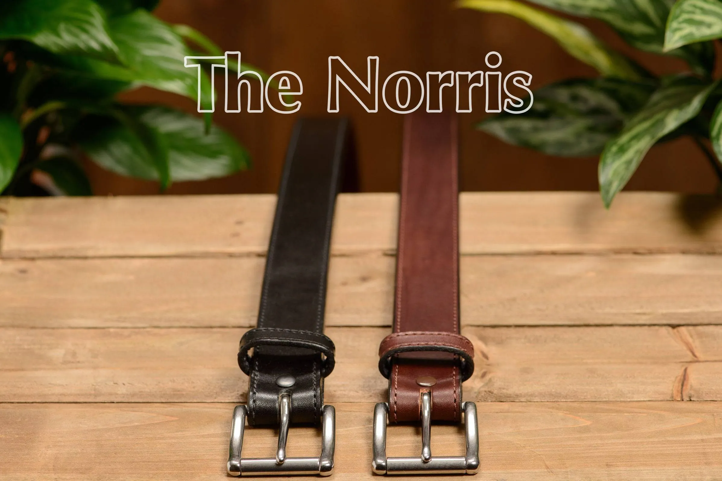 The Norris: Men's Black Stitched Leather Belt Max Thick With Steel Core 1.50"