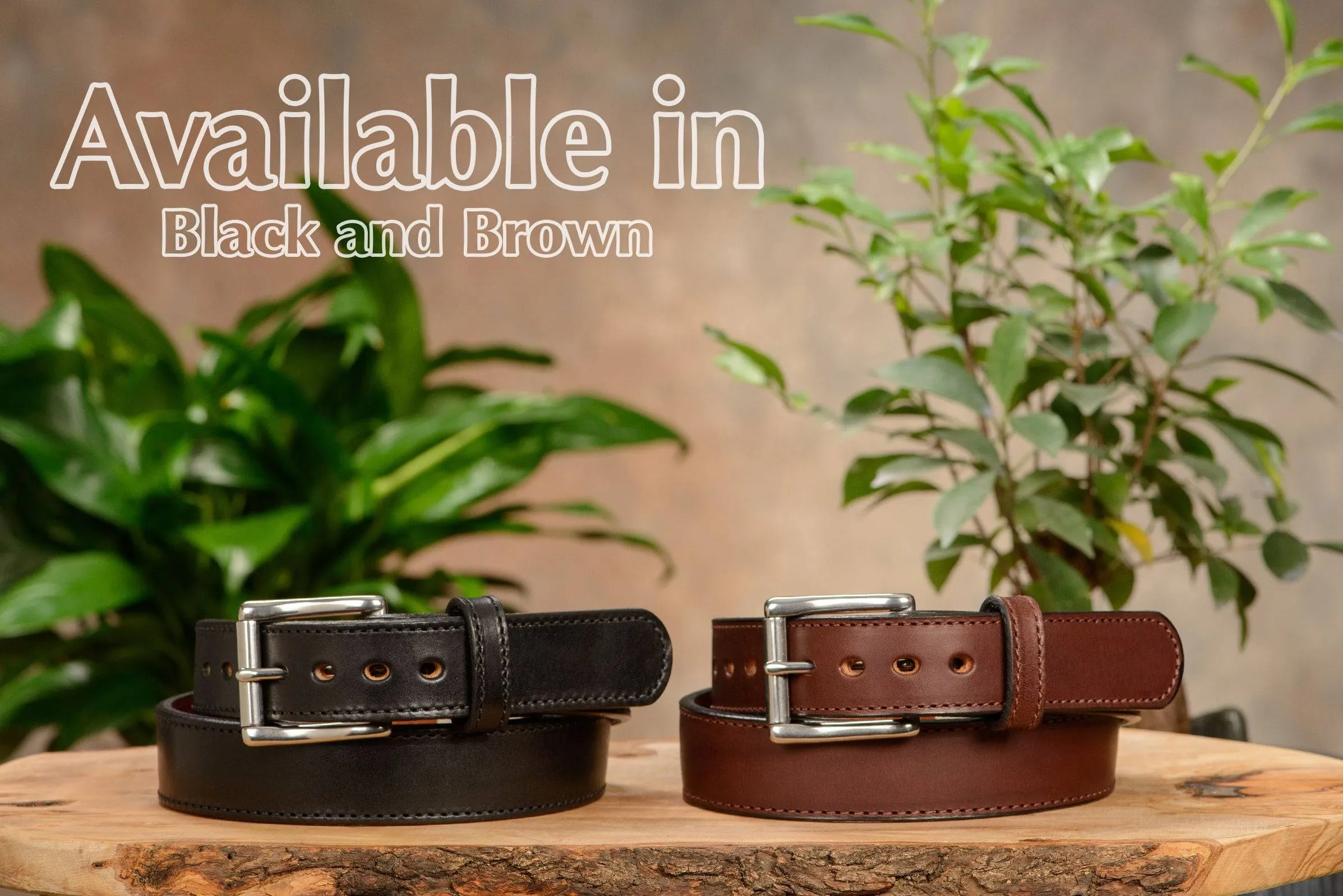 The Norris: Men's Black Stitched Leather Belt Max Thick With Steel Core 1.50"