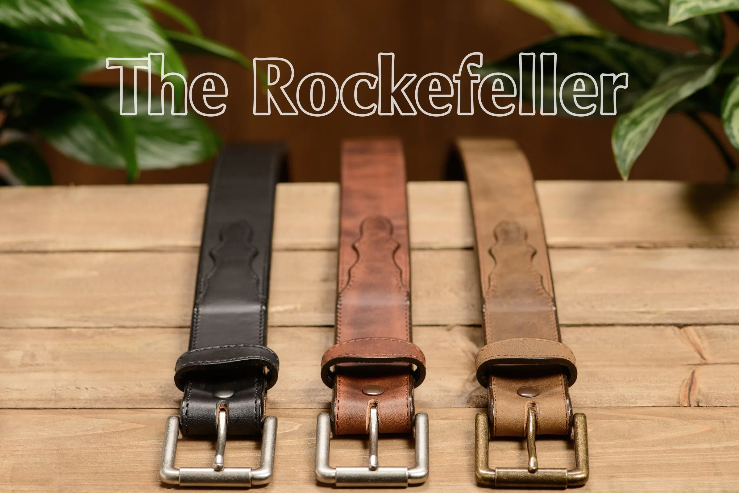 The Rockefeller: Rustic Tan Stitched Oil Tanned With Scalloped Ends 1.50"