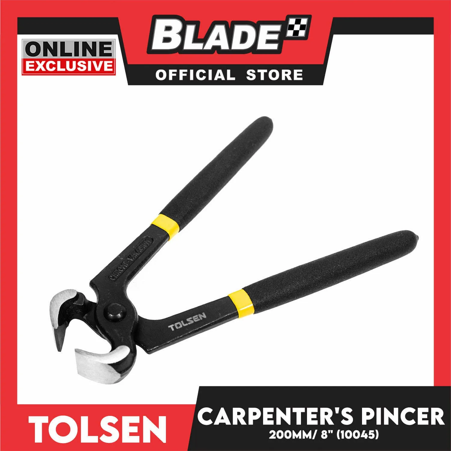Tolsen Carpenter's Pincer 200mm 8'' Wire Cutter Pliers Nail Puller 10045