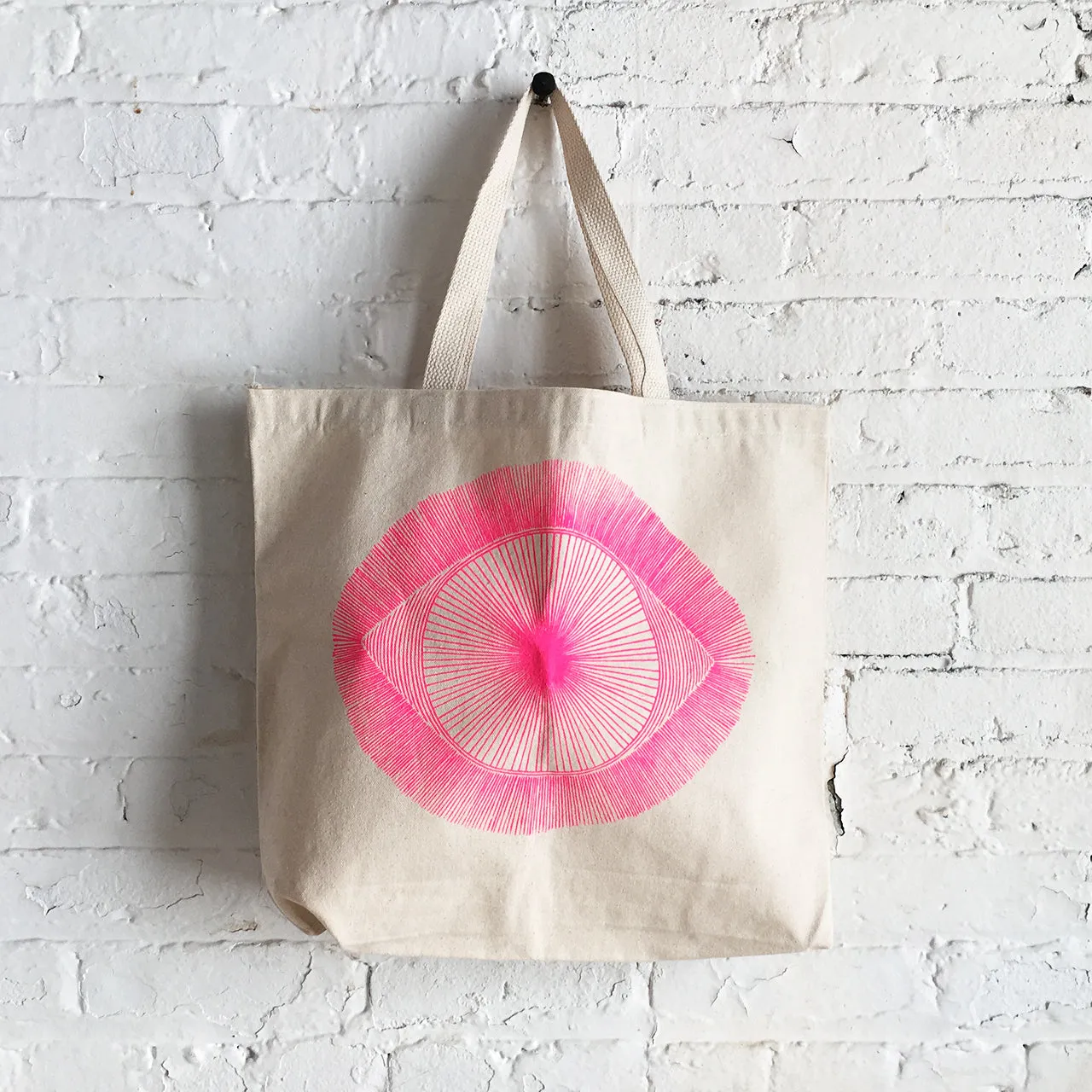 Tote Canvas: Fluorescent Pink Eye
