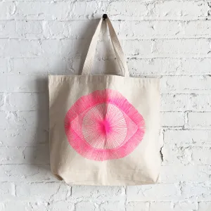 Tote Canvas: Fluorescent Pink Eye