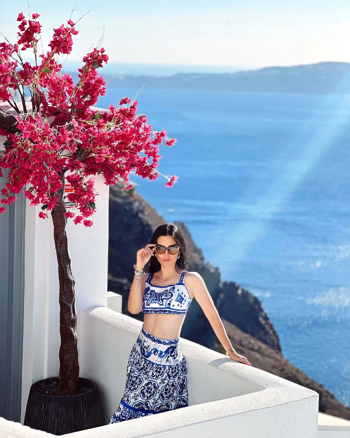 Totem Pattern Printed Bikini Swimsuit Set - As shown / S