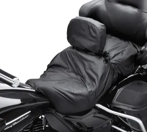 Touring Seat Rain Cover with Rider Backrest - Black