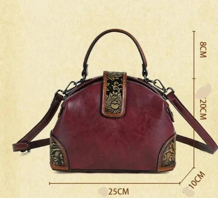 Trendy Multi-Color Embossed Leather Crossbody Bag