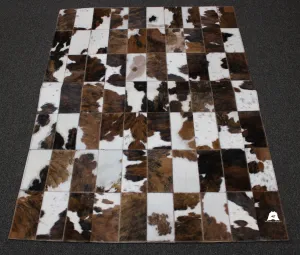 Tricolor Patchwork Cowhide Rug – Size 56 x 41 IN | 144 x 101 cm | Premium Cowhide Rug