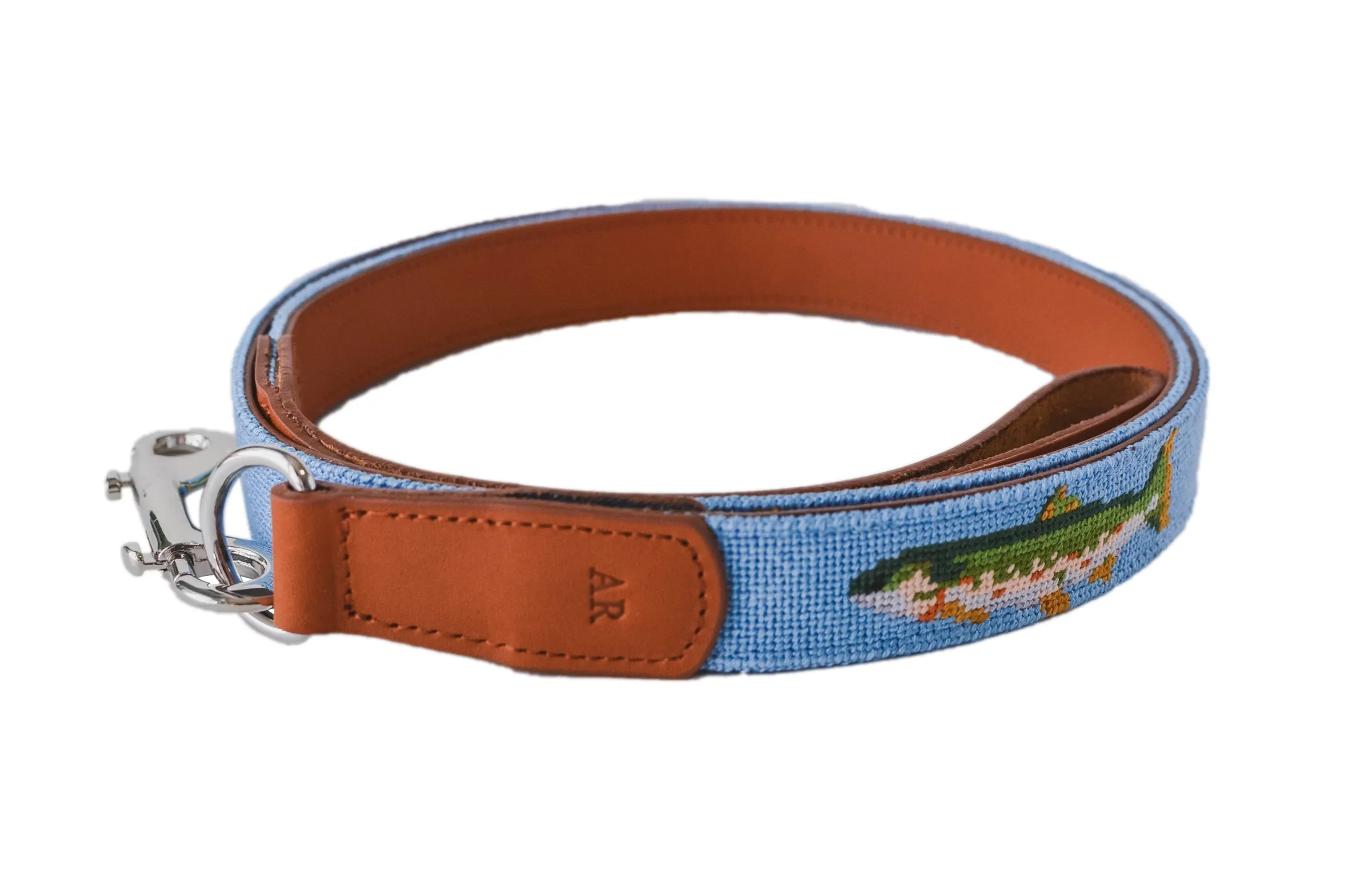 Trout Needlepoint Leash
