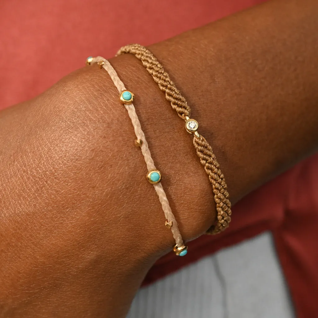 Turquoise Bezel Charms Bracelet