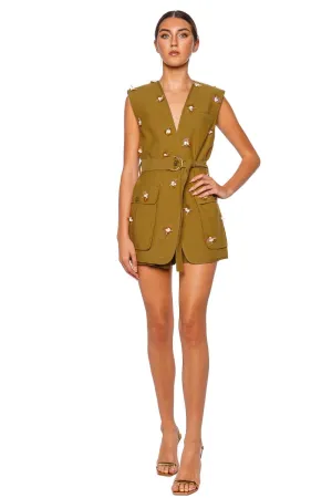 Twyla Belted Embellished Utility Vest