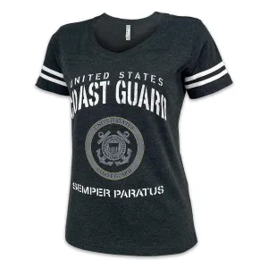 United States Coast Guard Ladies Stencil T-Shirt (Smoke)
