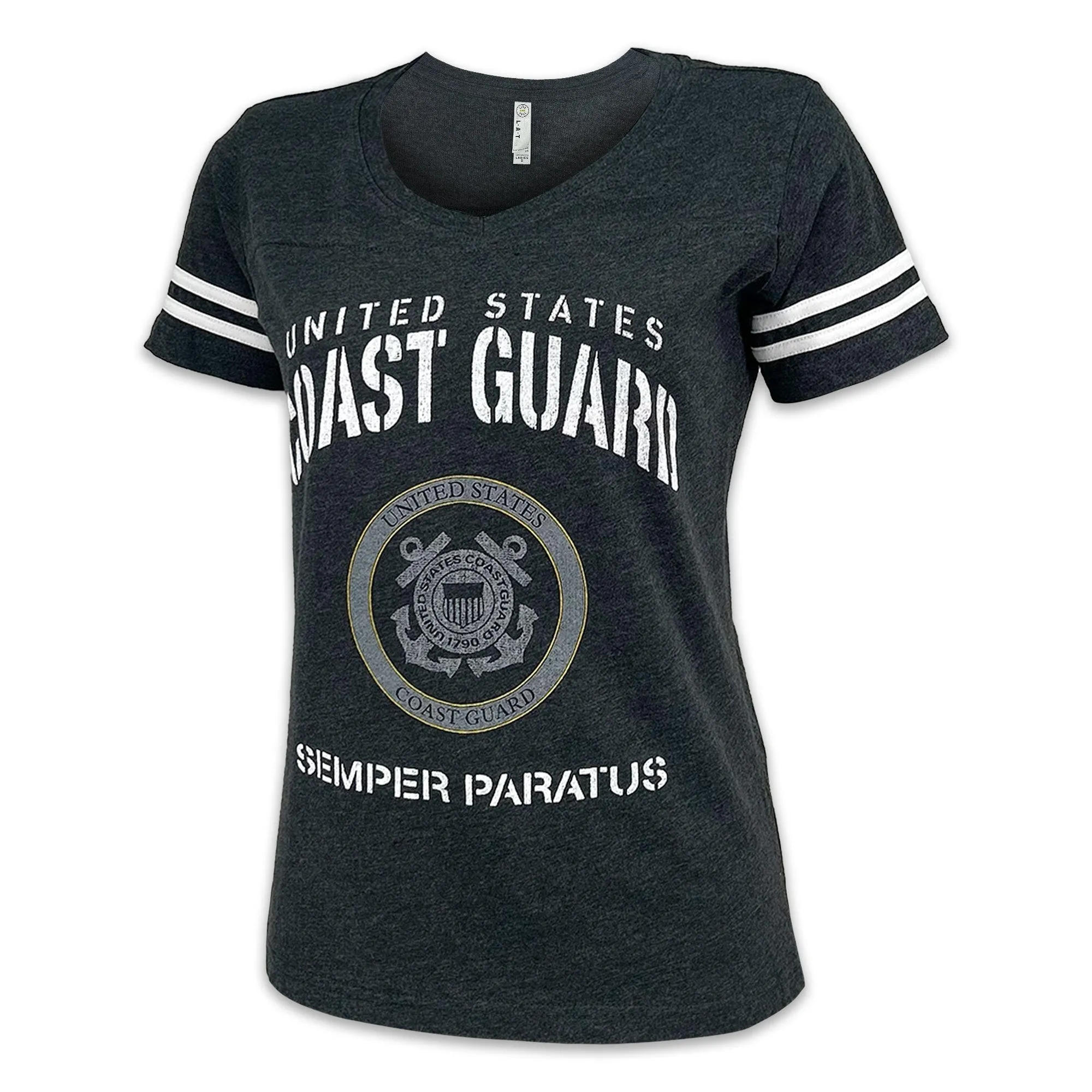 United States Coast Guard Ladies Stencil T-Shirt (Smoke)