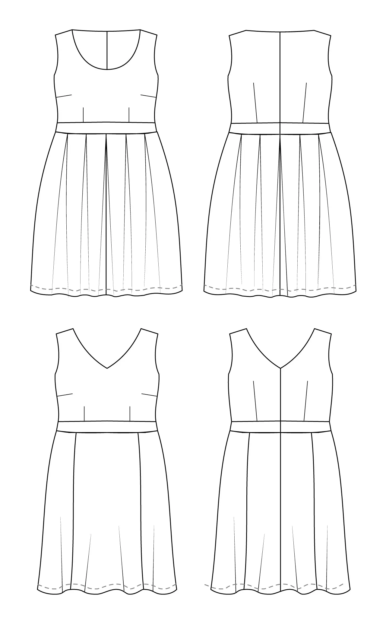 Upton Dress 12-32 printed pattern