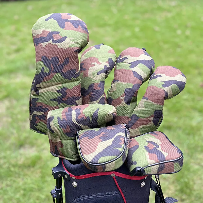 Vintage Camo Nylon Right Angle Blade Putter Head Covers