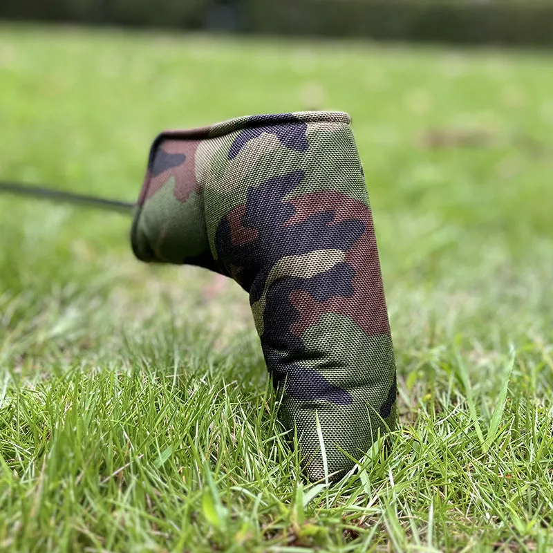 Vintage Camo Nylon Right Angle Blade Putter Head Covers